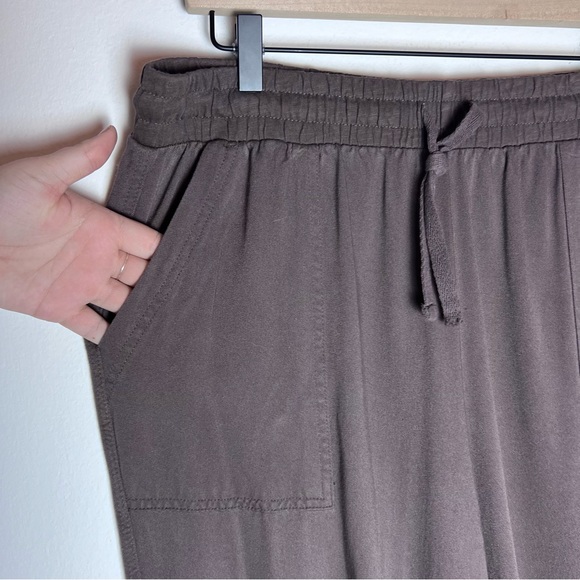 Splendid Cozy Women’s Joggers - Drawstring Carbon Brown Rayon Pants - Large - Picture 4 of 10